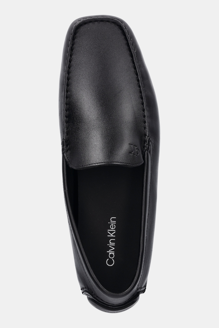 Kožené mokasíny Calvin Klein DRIVER LTH čierna HM0HM01864