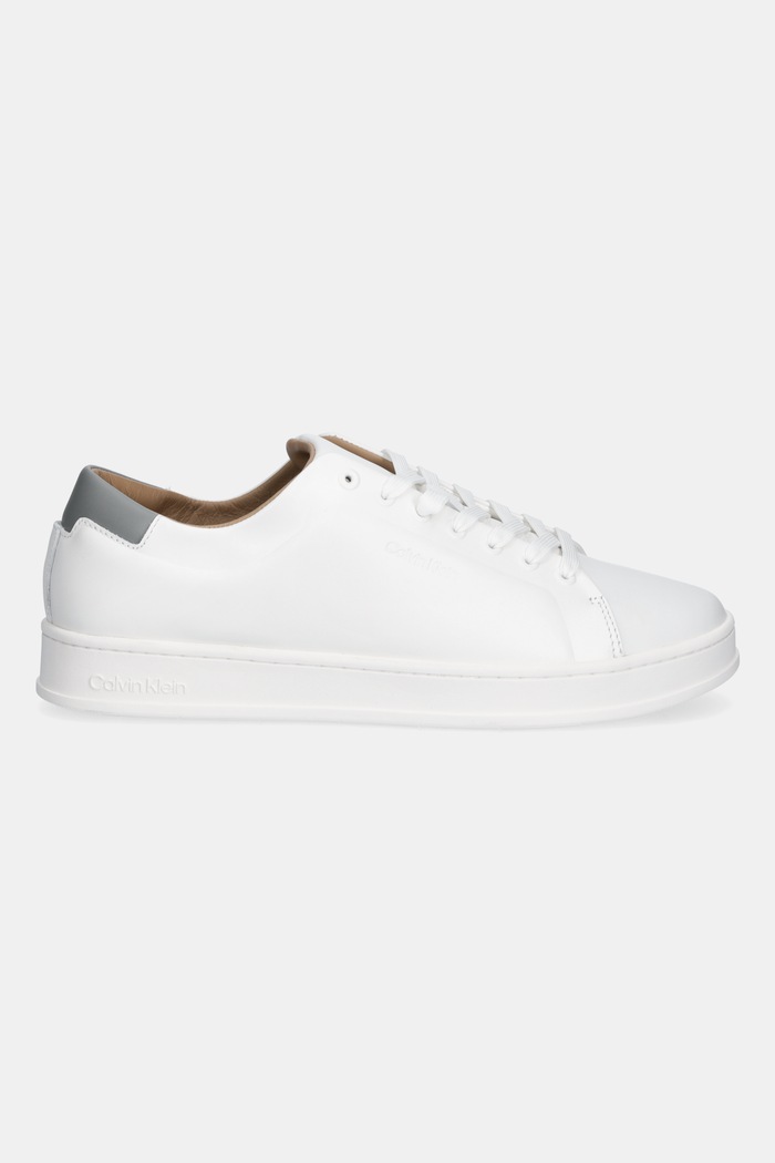 Usnjene superge Calvin Klein PURE LOW LACEUP CUPSOLE HF LTH HM0HM01859 bela AW25