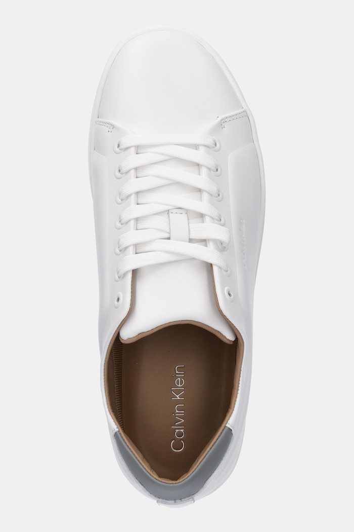 Usnjene superge Calvin Klein PURE LOW LACEUP CUPSOLE HF LTH bela HM0HM01859