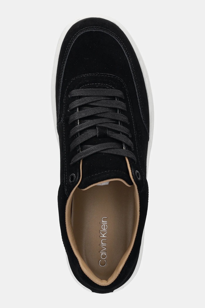 Calvin Klein velúr sportcipő CLEAN CUP LOW LACEUP OXF SU fekete HM0HM01880
