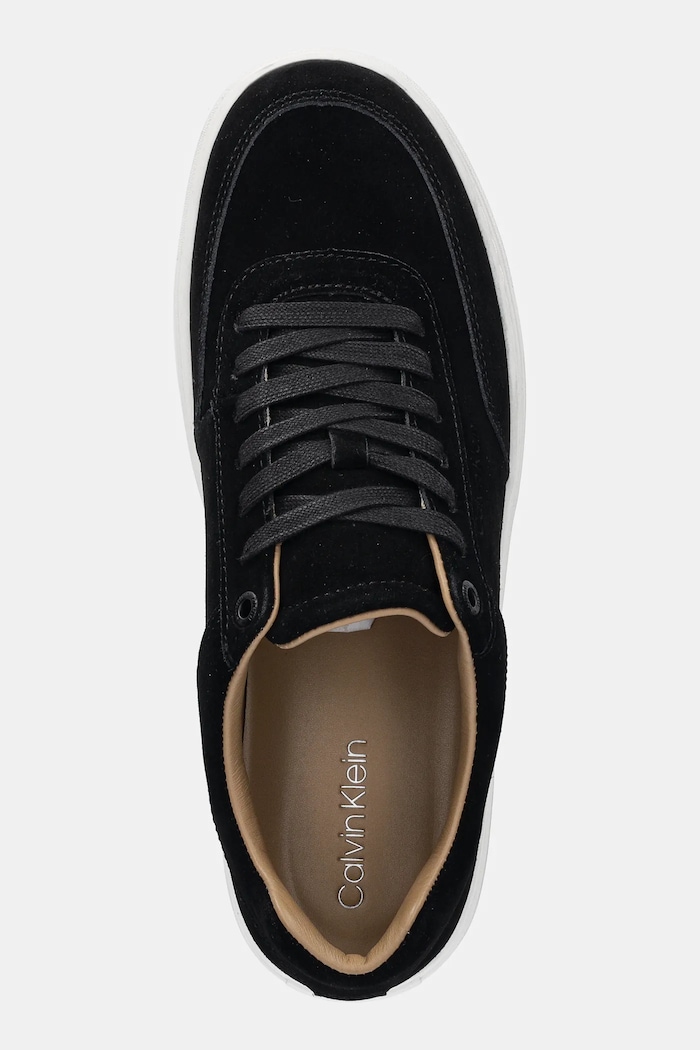 Calvin Klein velúr sportcipő CLEAN CUP LOW LACEUP OXF SU fekete HM0HM01880