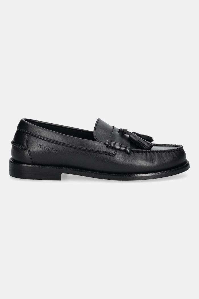 Tommy Hilfiger mokasyny skórzane TH TASSEL LTH LOAFER FM0FM05494 czarny AW25