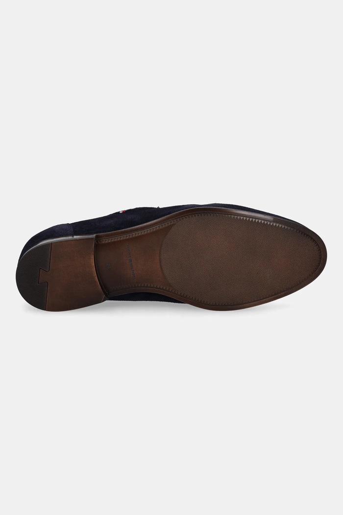 Semišové mokasíny Tommy Hilfiger TH FLEXIBLE SUEDE LOAFER FM0FM05496 tmavomodrá
