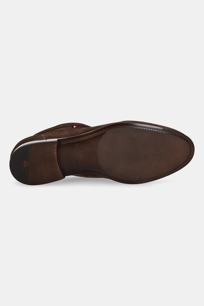 Semišové mokasíny Tommy Hilfiger TH FLEXIBLE SUEDE LOAFER FM0FM05496 hnedá