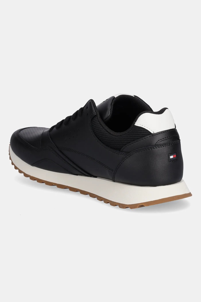 Cipők Tommy Hilfiger bőr sportcipő NEW RUNNER EVA LTH ESS FM0FM05512 fekete