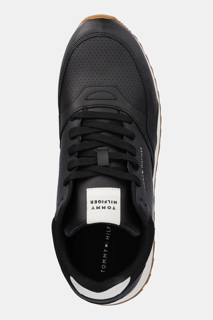 Tommy Hilfiger bőr sportcipő NEW RUNNER EVA LTH ESS fekete FM0FM05512