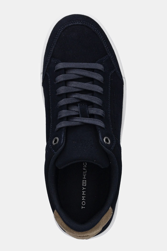 Sneakersy zamszowe TH COURT SUMMER SUEDE Tommy Hilfiger FM0FM05517 granatowy