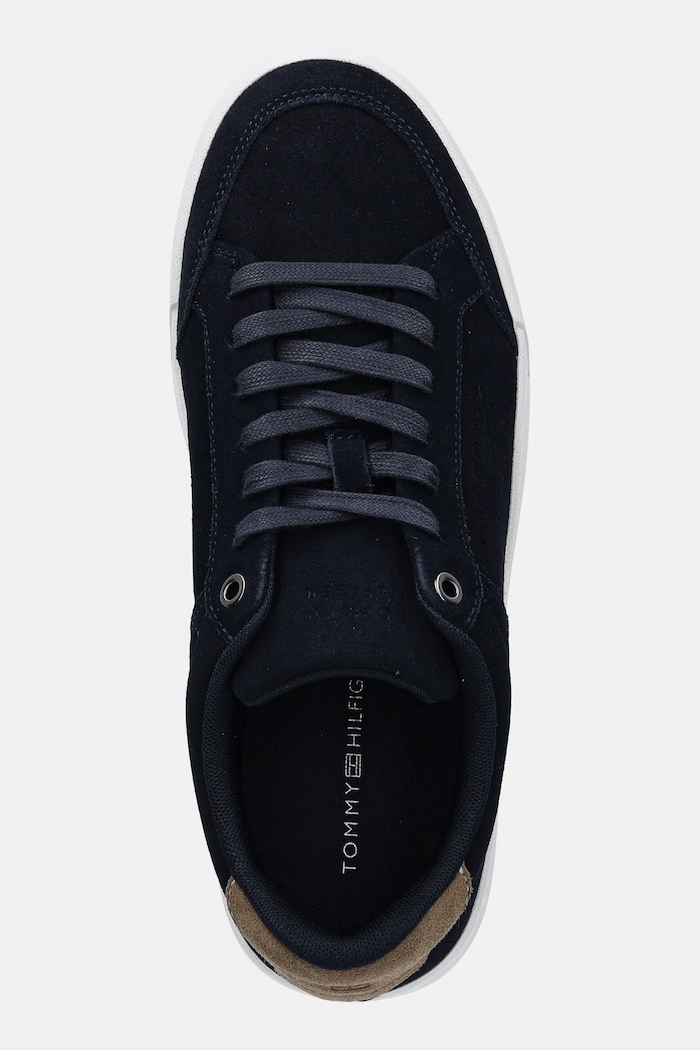 Sneakersy zamszowe TH COURT SUMMER SUEDE Tommy Hilfiger FM0FM05517 granatowy