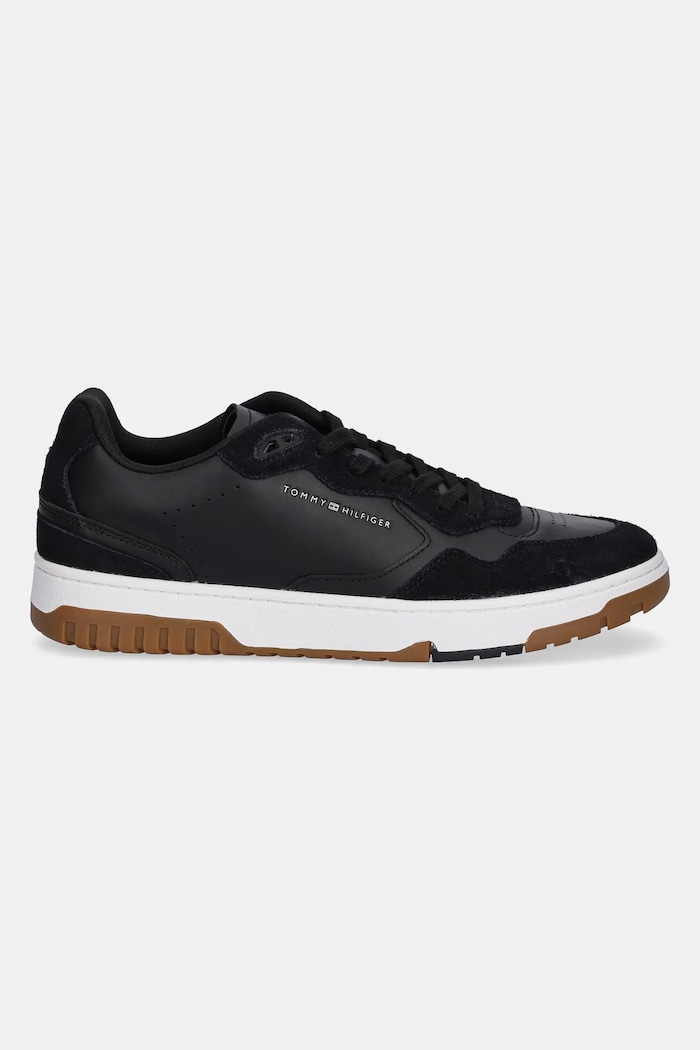 Tommy Hilfiger bőr sportcipő TH BASKET BETTER MIX LTH FM0FM05520 fekete AW25