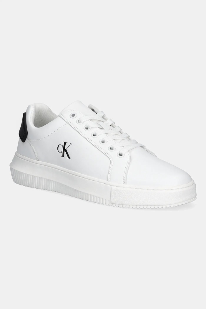 Calvin Klein Jeans sportcipő CHUNKY CUPSOLE RU PATCH LTH nappa bőr fehér YM0YM01296