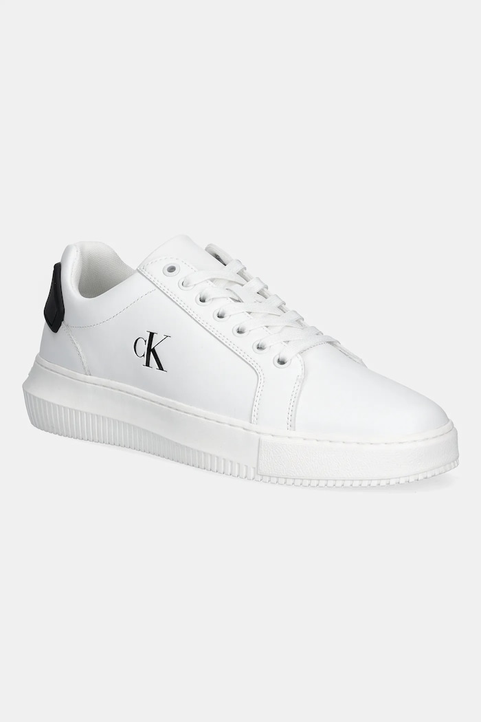 Calvin Klein Jeans sportcipő CHUNKY CUPSOLE RU PATCH LTH nappa bőr fehér YM0YM01296