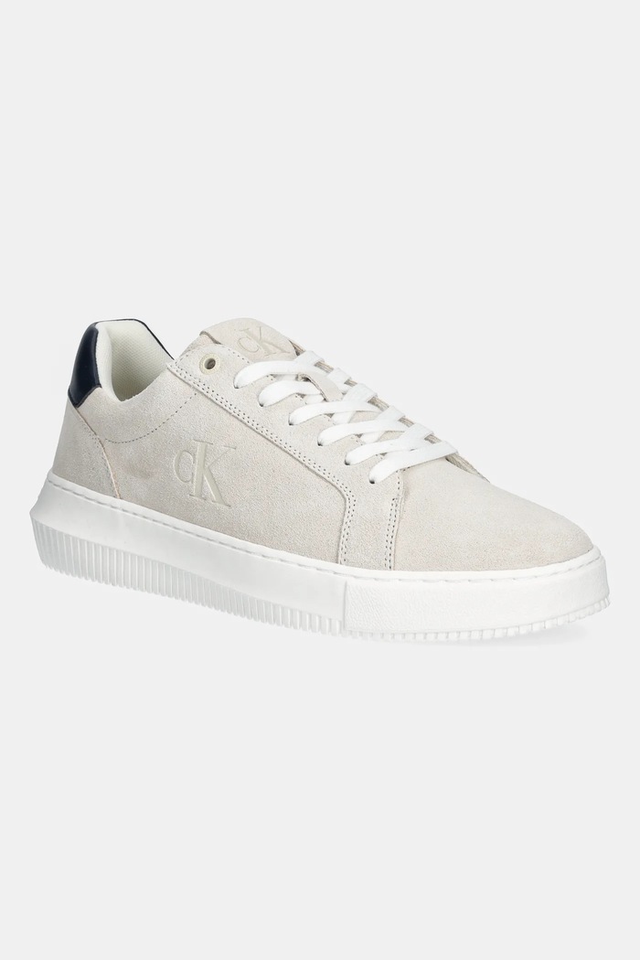 Semišové tenisky Calvin Klein Jeans CHUNKY CUPSOLE SU nízky béžová YM0YM01299