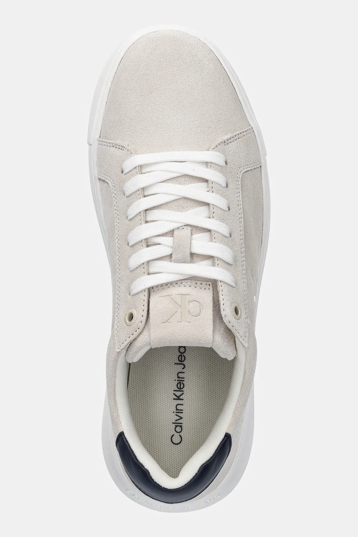 Semišové tenisky Calvin Klein Jeans CHUNKY CUPSOLE SU béžová YM0YM01299