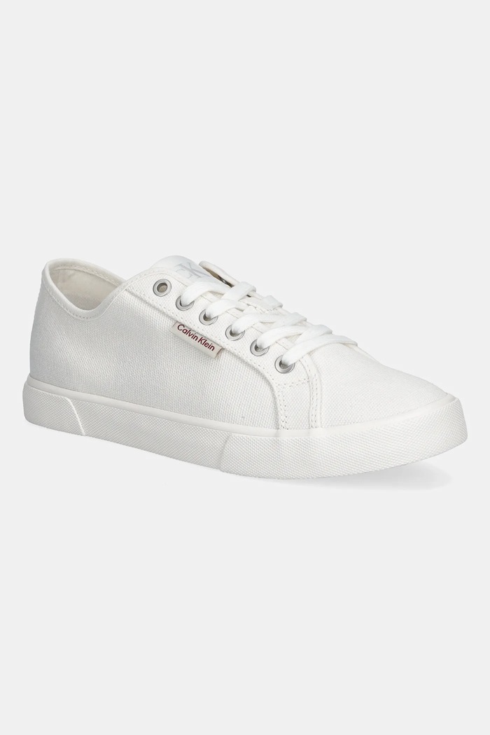 Tenisky Calvin Klein Jeans ESS VULC LOW MG CV Planet friendly bílá YM0YM01301