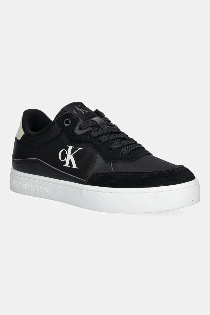 Tenisky Calvin Klein Jeans CLASSIC CUPSOLE MG NYLON MIX semišová koža čierna YM0YM01304