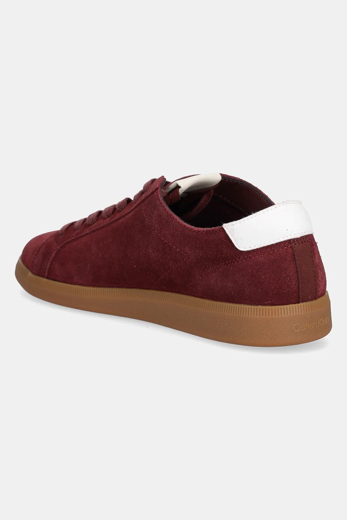 Boty Semišové tenisky Calvin Klein Jeans LOW PROFILE CUPSOLE SU YM0YM01321 burgundské