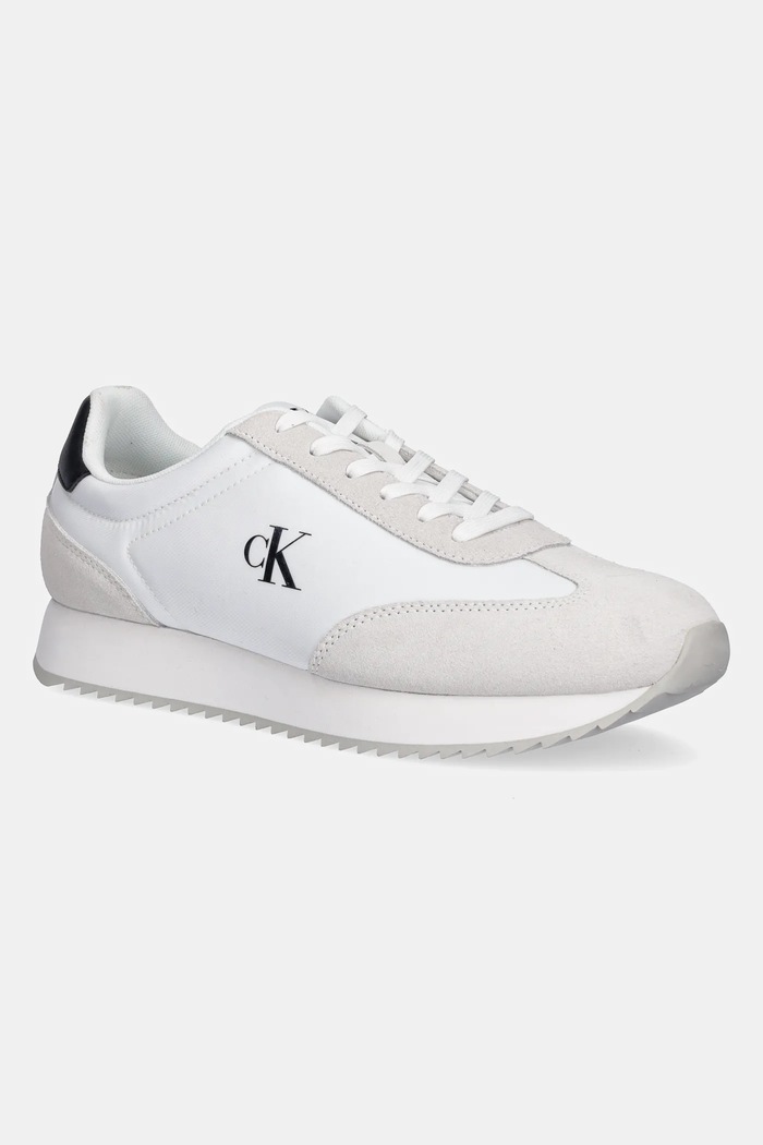 Tenisky Calvin Klein Jeans RETRO RUNNER LACE UP NY-SU usňová koža béžová YM0YM01325
