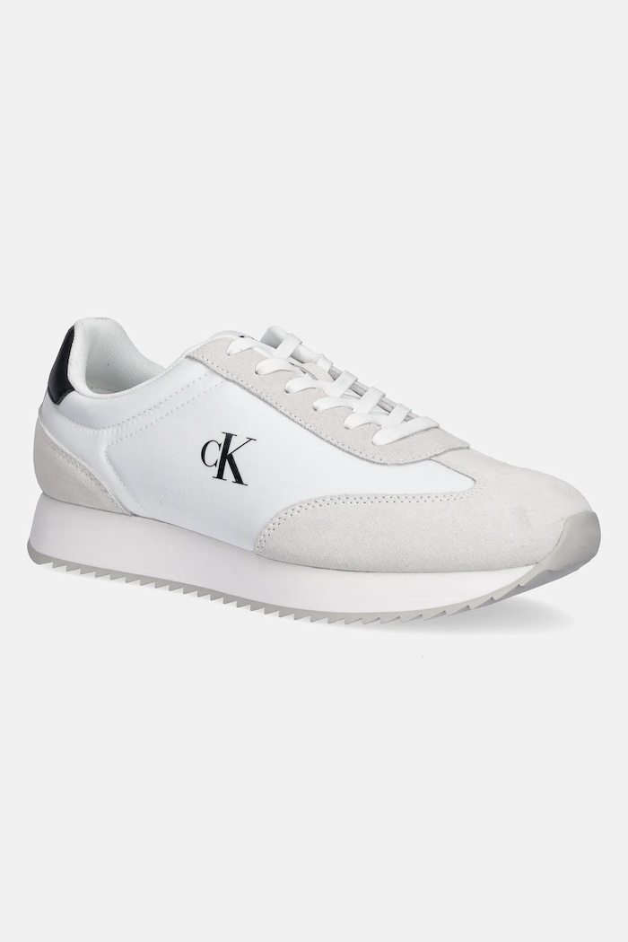 Tenisky Calvin Klein Jeans RETRO RUNNER LACE UP NY-SU usňová koža béžová YM0YM01325