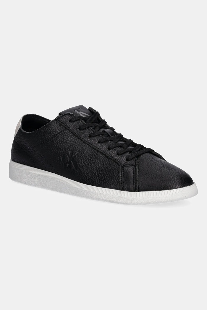 Calvin Klein Jeans bőr sportcipő LOW PROFILE CUPSOLE TMB LTH alacsony fekete YM0YM01331