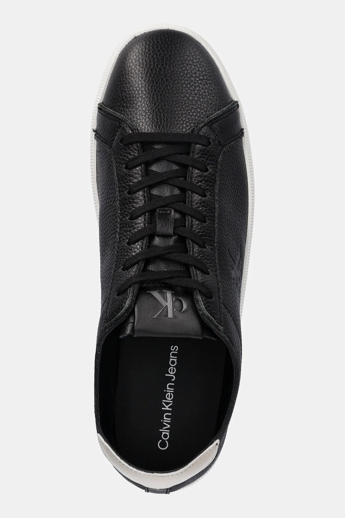 Calvin Klein Jeans bőr sportcipő LOW PROFILE CUPSOLE TMB LTH fekete YM0YM01331