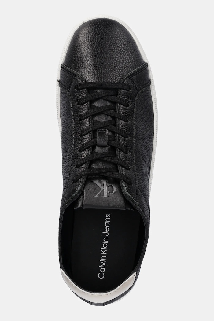 Calvin Klein Jeans bőr sportcipő LOW PROFILE CUPSOLE TMB LTH fekete YM0YM01331
