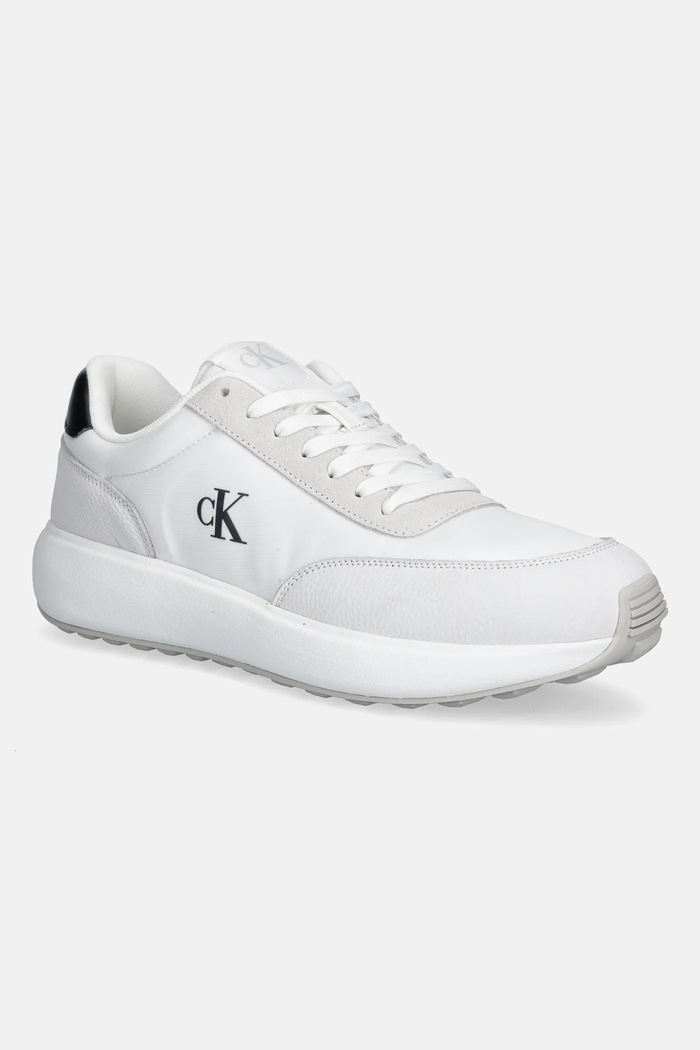 Calvin Klein Jeans sportcipő ATHLEISURE RUNNER LACEUP NY-SU velúr bőr fehér YM0YM01370