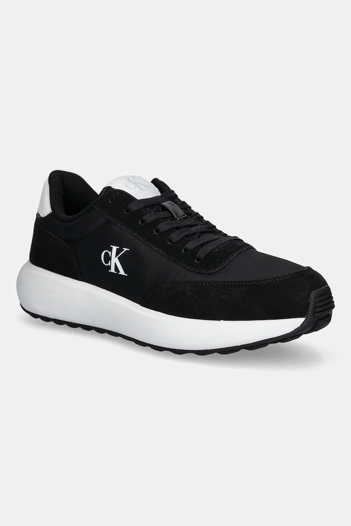 Calvin Klein Jeans sportcipő ATHLEISURE RUNNER LACEUP NY-SU velúr bőr fekete YM0YM01370