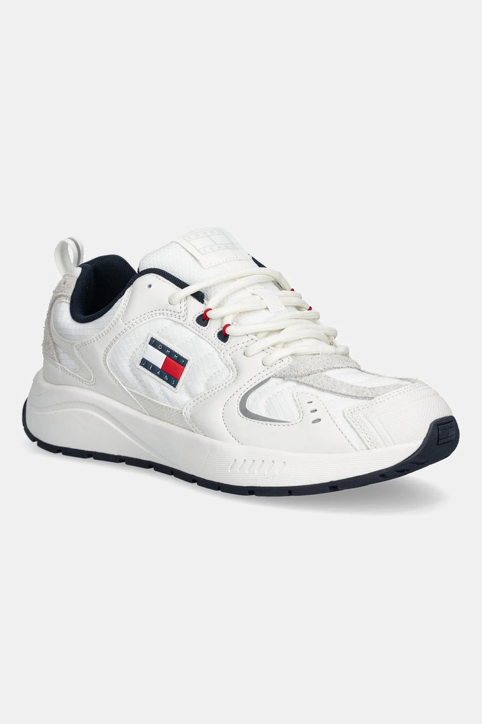 Tommy Jeans sportcipő TJM RUNNER MIX MATERIAL művelúr fehér EM0EM01581