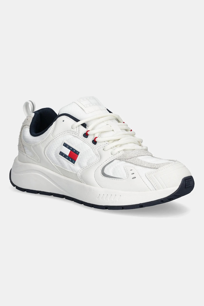 Tommy Jeans sportcipő TJM RUNNER MIX MATERIAL művelúr fehér EM0EM01581