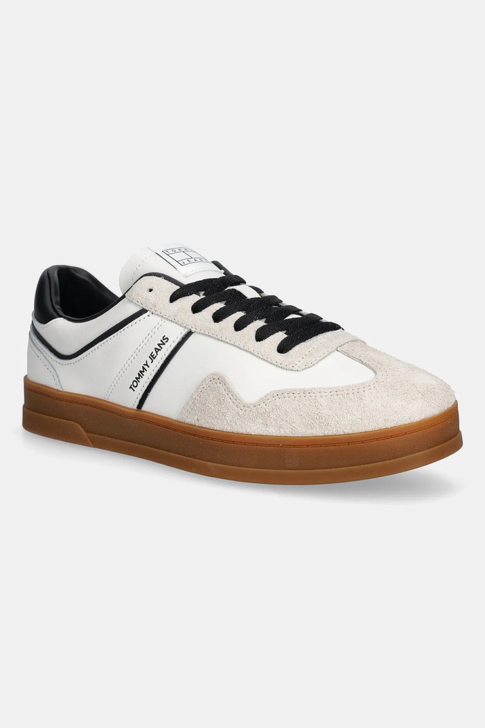Tommy Jeans sneakersy skórzane THE GREENWICH LEATHER skóra zamszowa beżowy EM0EM01587