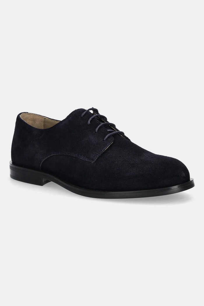 Polškornji iz semiša Calvin Klein ESS RUBBER DERBY SU Semiš mornarsko modra HM0HM01928