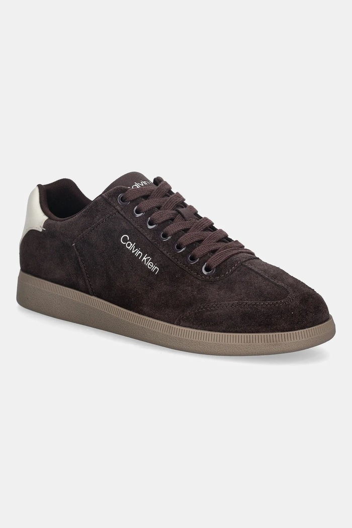 Calvin Klein Sneakersy zamszowe LOW CUPSOLE LACEUP SU brązowy HM0HM01946