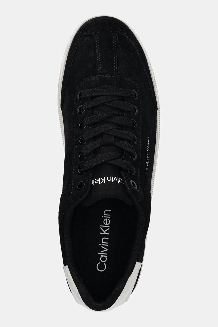 Calvin Klein velúr sportcipő LOW CUPSOLE LACEUP SU fekete HM0HM01946
