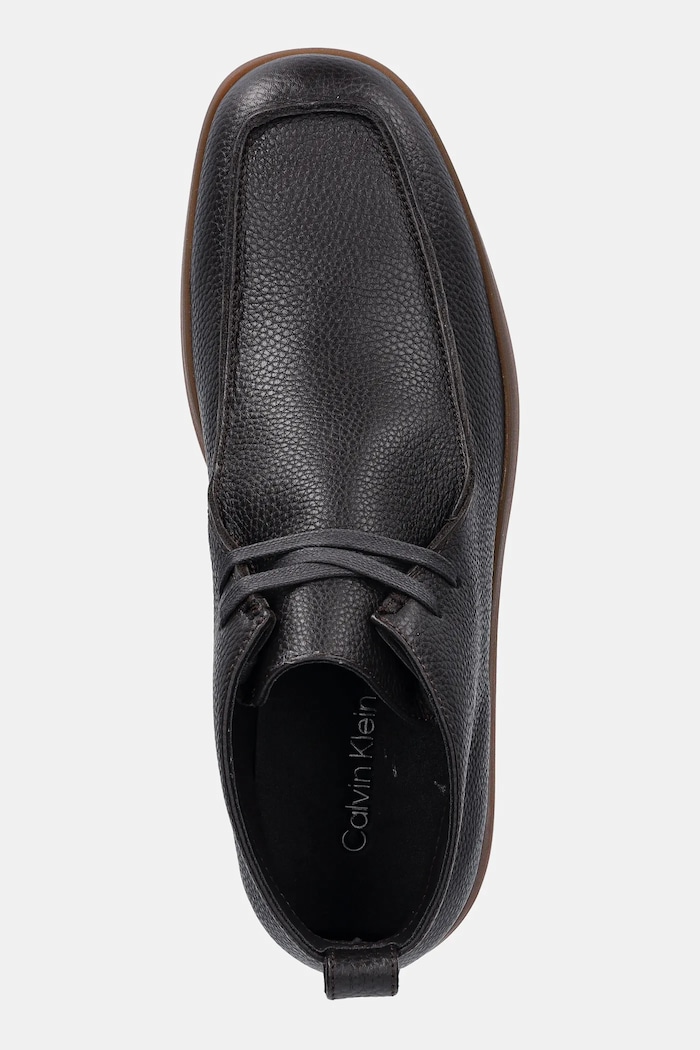 Kožne cipele Calvin Klein HYBRID CUP APRON BOOT LTH smeđa HM0HM01987