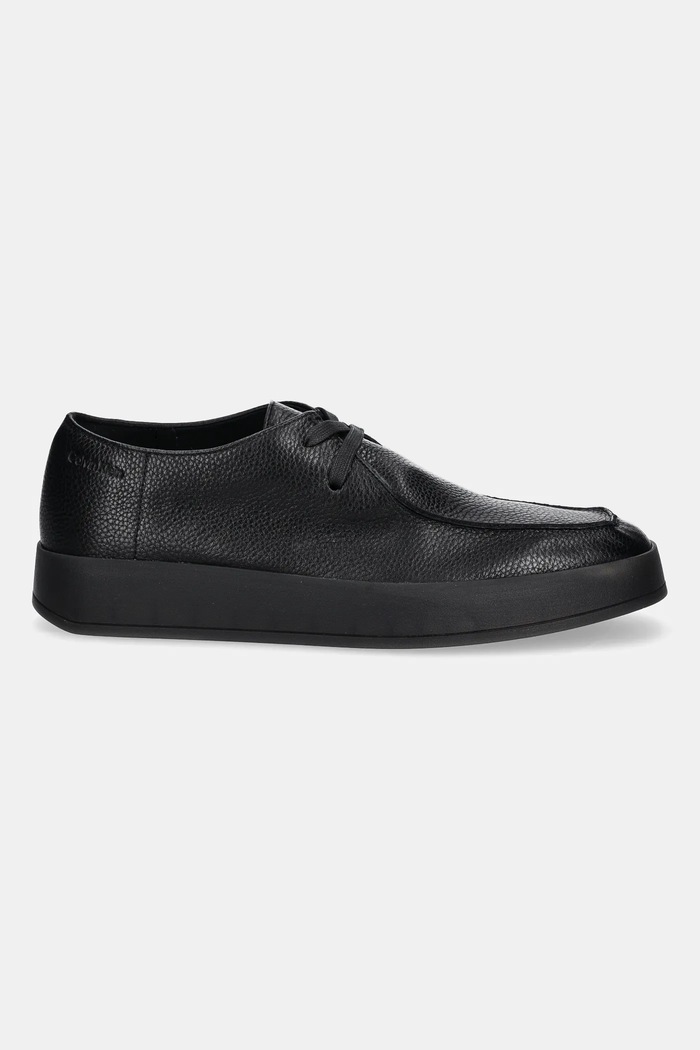 Kožené poltopánky Calvin Klein HYBRID CUP WALLABEE LTH HM0HM02062 čierna AW25