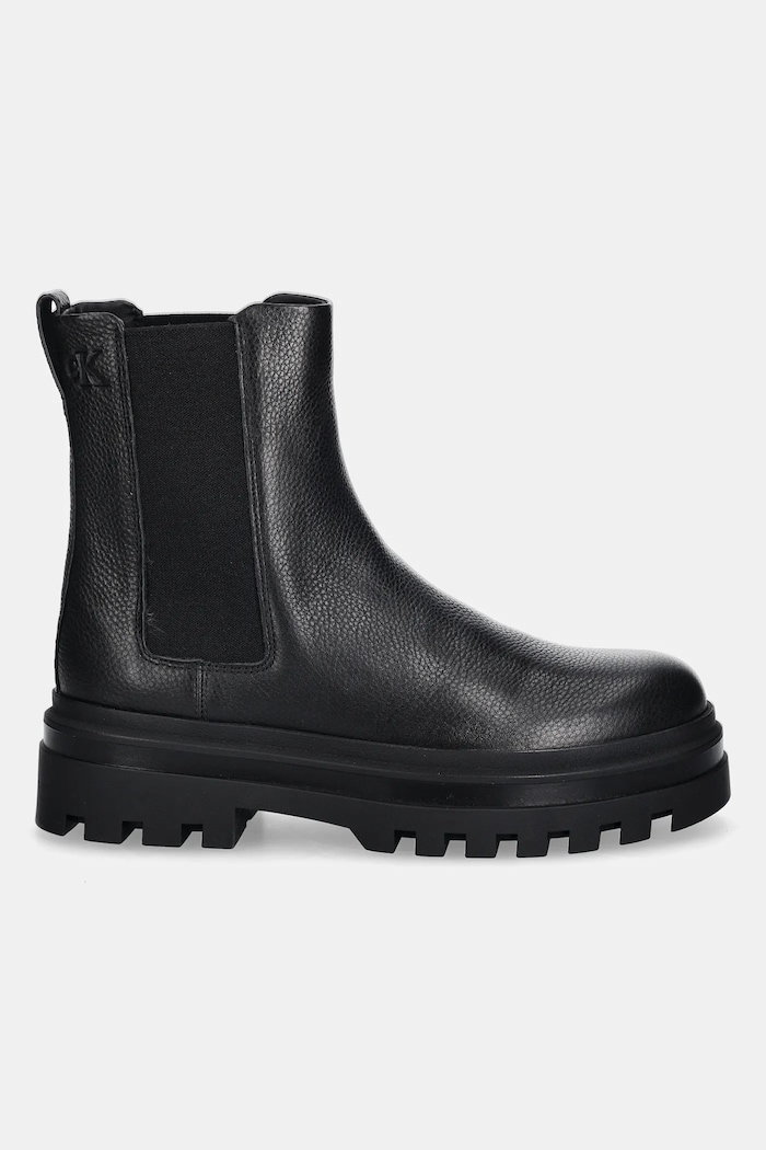 Kožené topánky chelsea Calvin Klein LUGGED CHELSEA BOOT HIGH LTH YM0YM01334 čierna AW25