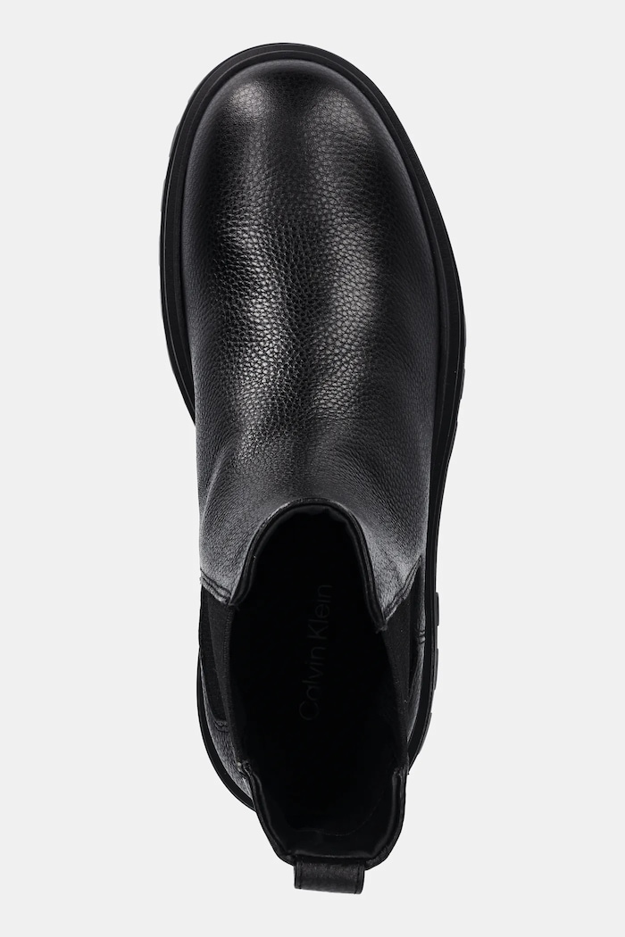 Kožené topánky chelsea Calvin Klein LUGGED CHELSEA BOOT HIGH LTH čierna YM0YM01334