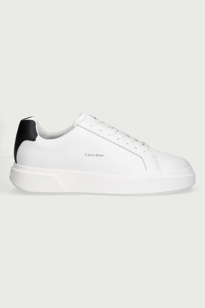Calvin Klein CHUNKY CUPSOLE LACEUP LTH sneakersy męskie skórzane YM0YM01344 biały SS26
