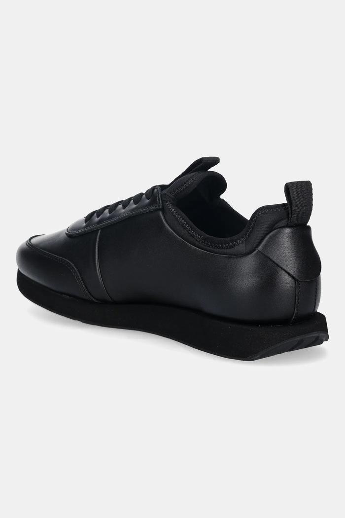Scarpe Calvin Klein sneakers in pelle RETRO RUNNER SOCK LACEUP LTH YM0YM01362 nero