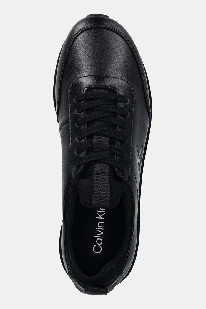 Calvin Klein sneakers in pelle RETRO RUNNER SOCK LACEUP LTH nero YM0YM01362