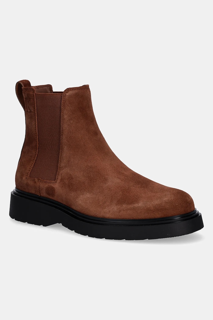 Kožené kotníkové boty Calvin Klein COMBAT ESS CHELSEA BOOT SU casual hnědá YM0YM01372