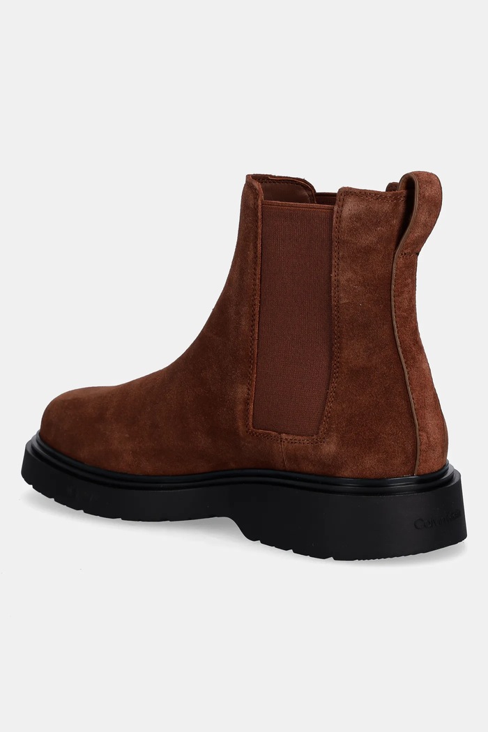 Boty Kožené kotníkové boty Calvin Klein COMBAT ESS CHELSEA BOOT SU YM0YM01372 hnědá