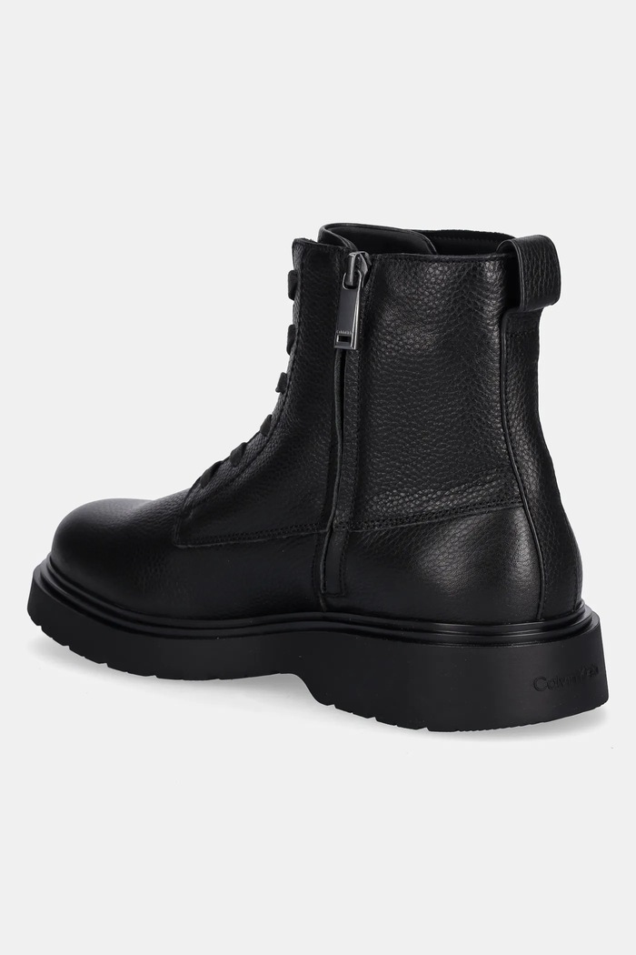 Παπούτσια Δερμάτινα παπούτσια Calvin Klein COMBAT ESS LACE UP ZIP BOOT LTH YM0YM01373 μαύρο