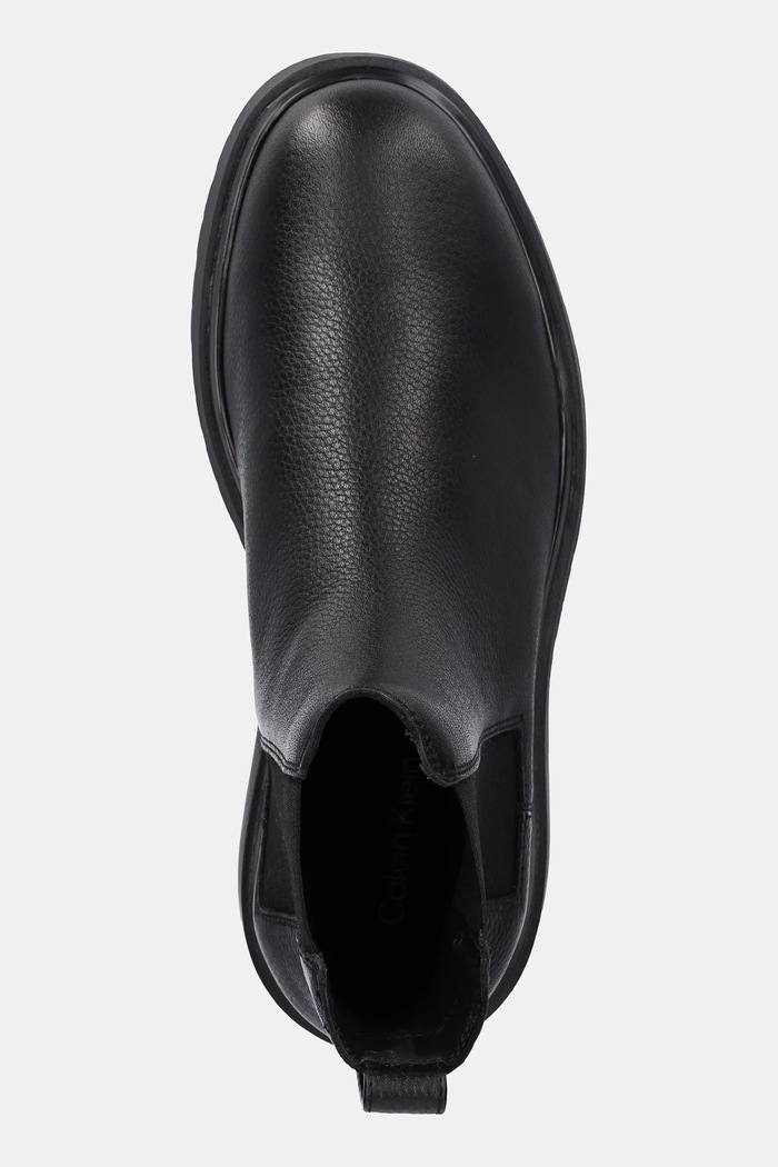 Calvin Klein ghete chelsea de piele COMBAT ESS CHELSEA BOOT LTH negru YM0YM01374