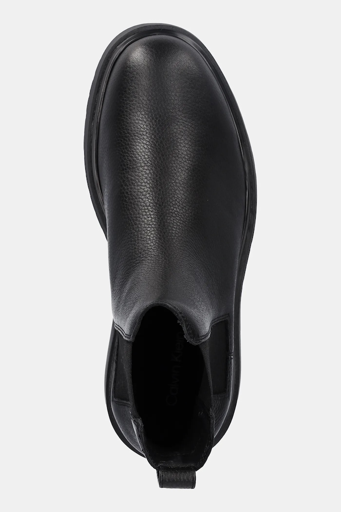 Calvin Klein ghete chelsea de piele COMBAT ESS CHELSEA BOOT LTH negru YM0YM01374