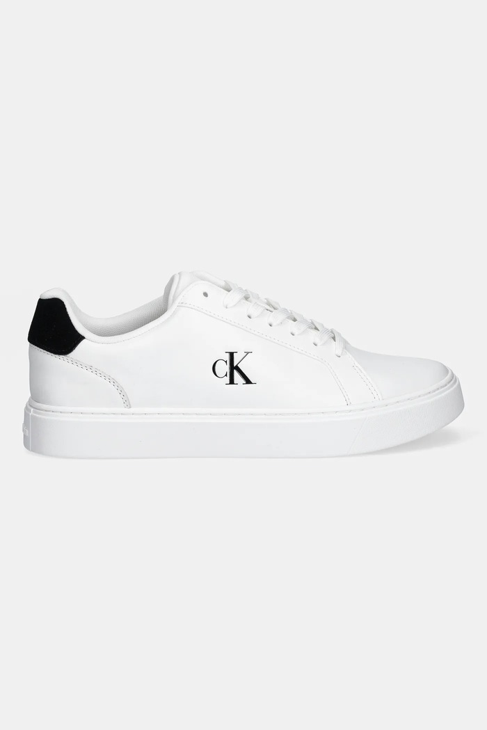 Kožené tenisky Calvin Klein CLASSIC CUPSOLE LACEUP LTH YM0YM01435 biela NC25
