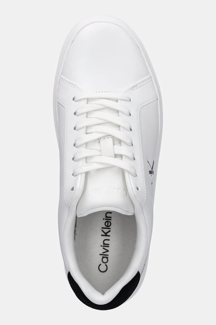 Kožené tenisky Calvin Klein CLASSIC CUPSOLE LACEUP LTH biela YM0YM01435