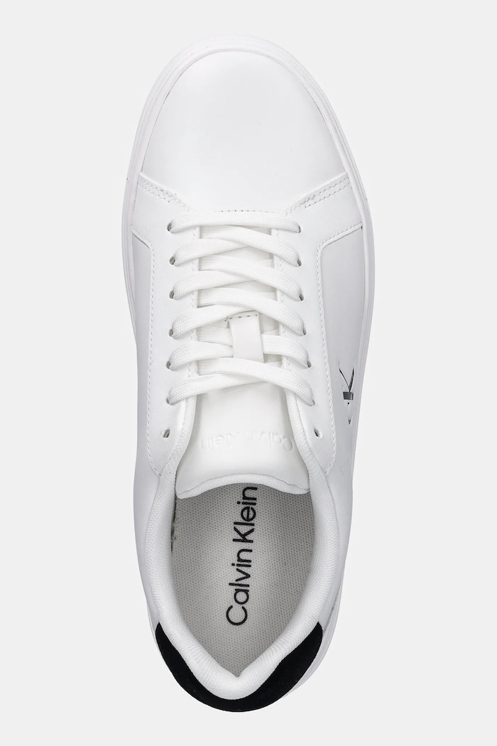 Kožené tenisky Calvin Klein CLASSIC CUPSOLE LACEUP LTH biela YM0YM01435