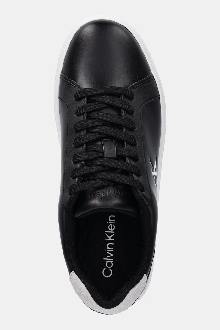 Kožené tenisky Calvin Klein CLASSIC CUPSOLE LACEUP LTH čierna YM0YM01435