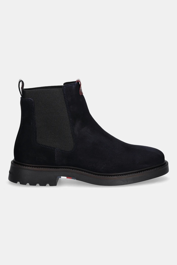 Tommy Hilfiger magasszárú cipő velúrból COMFORT LWT SDE CHELSEA FM0FM05592 sötétkék AW25
